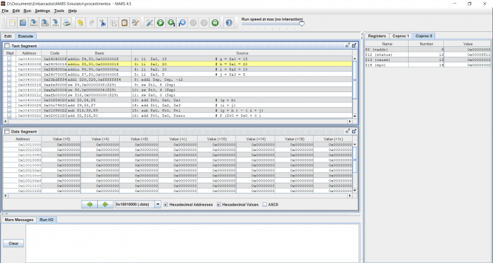 Procedimentos no Mars 2
