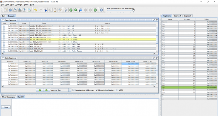 Procedimentos no Mars 7