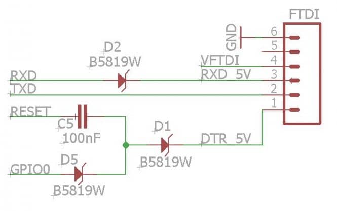 Circuito gravador para ESP8266 com capacitor.