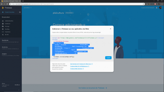 Adicionar o Firebase a aplicação Web.