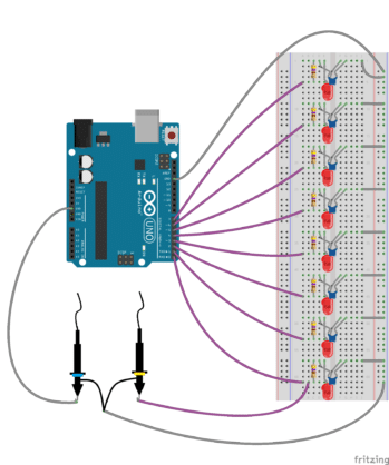 Circuito montado para análise do Ground Bounce