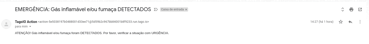 Figura 1 - e-mail enviado pelo Action cadastrado