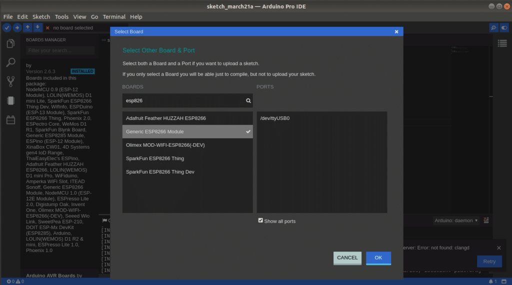Avaliação da Arduino Pro IDE