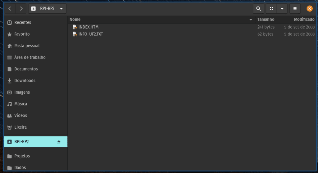 Programação da Raspberry Pi Pico