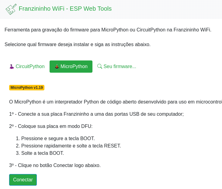 Franzininho WiFi na BIPES