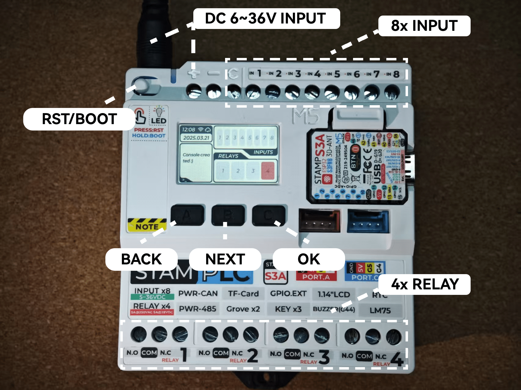 StamPLC - Controlador Lógico Programável (PLC) da M5Stack